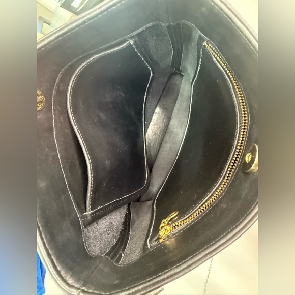 Vintage COACH Equestrian Slim Bucket Bag 9806 Shoulder Old Coach Black Leather - Picture 7 of 7